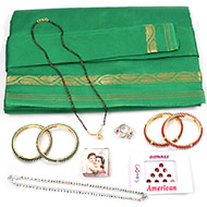 Devi Maa Shringar kit with Green Saree