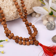 6 Mukhi Semi Chikna Mars Mala - 9 mm