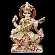 Goddess Saraswati Idol in white Marble - II