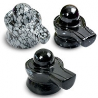 Snowflakes Obsidian Linga